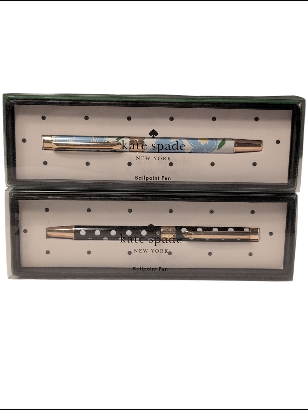 New In Box 2 kate spade New York Polka Dot Floral Ballpoint Pen Stylish
